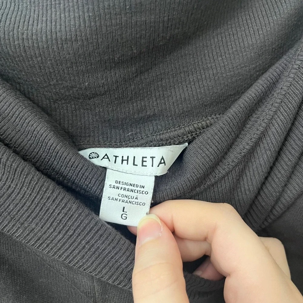 Athleta Sz L High Rise Jogger Soft Fleece Gray Pants‎ Activewear Athleisure